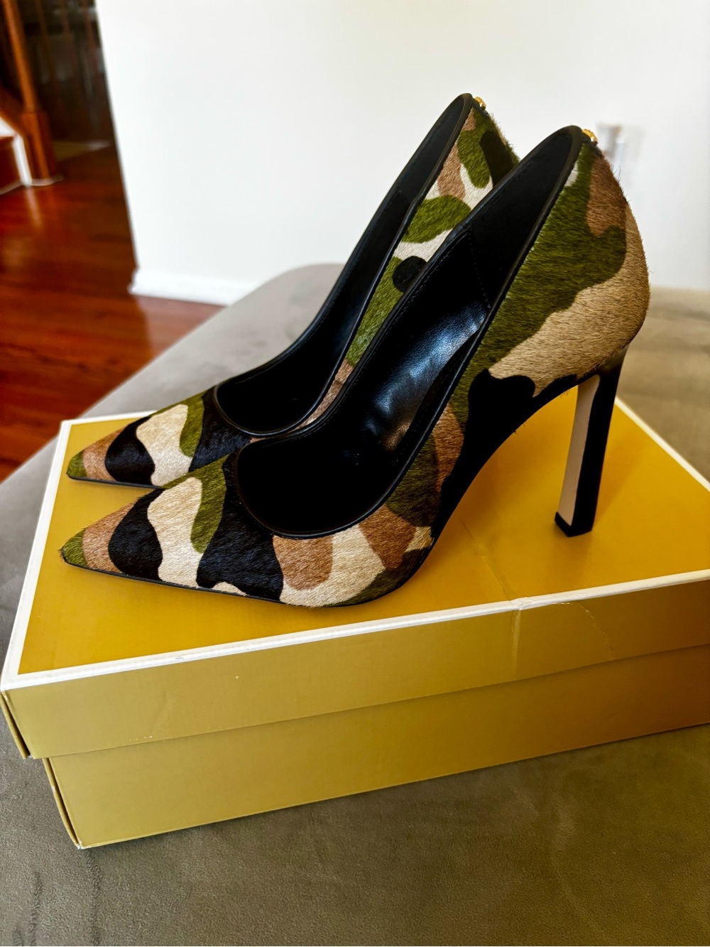 Michael Kors Camouflage Pointed-Toe Stiletto Pumps - Green Multi